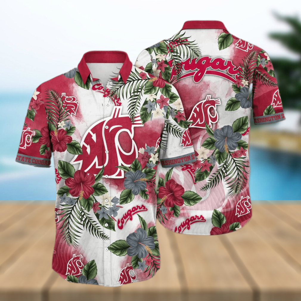 Floral Aloha NCAA Washington State Cougars Hawaiian Shirt Best Beach Gift - Limotees