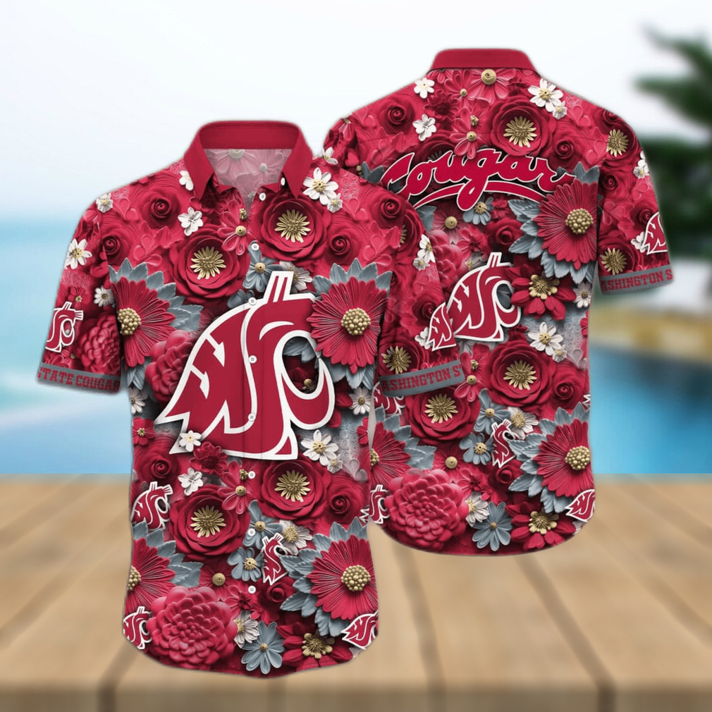 Floral Aloha NCAA Washington State Cougars Hawaiian Shirt Trendy Summer Gift - Limotees