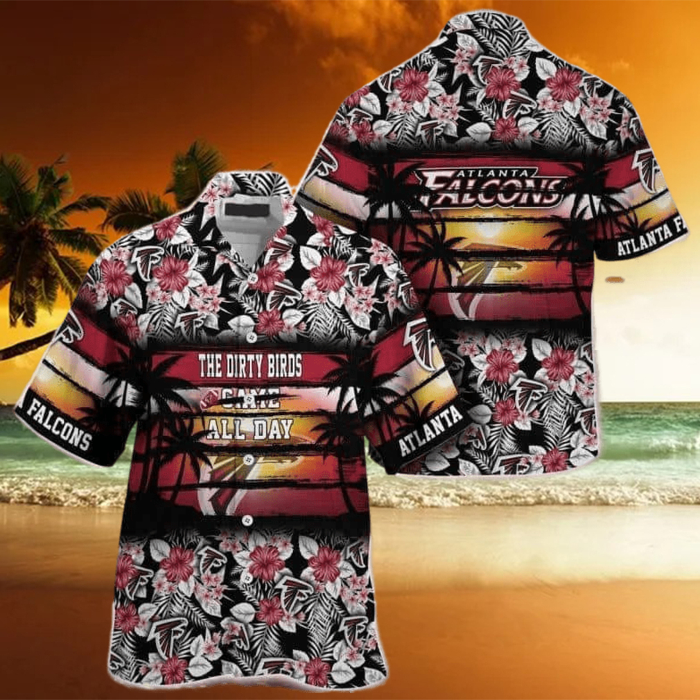 Floral Aloha NFL Atlanta Falcons Hawaiian Shirt The Dirty Birds Came All Day - Limotees