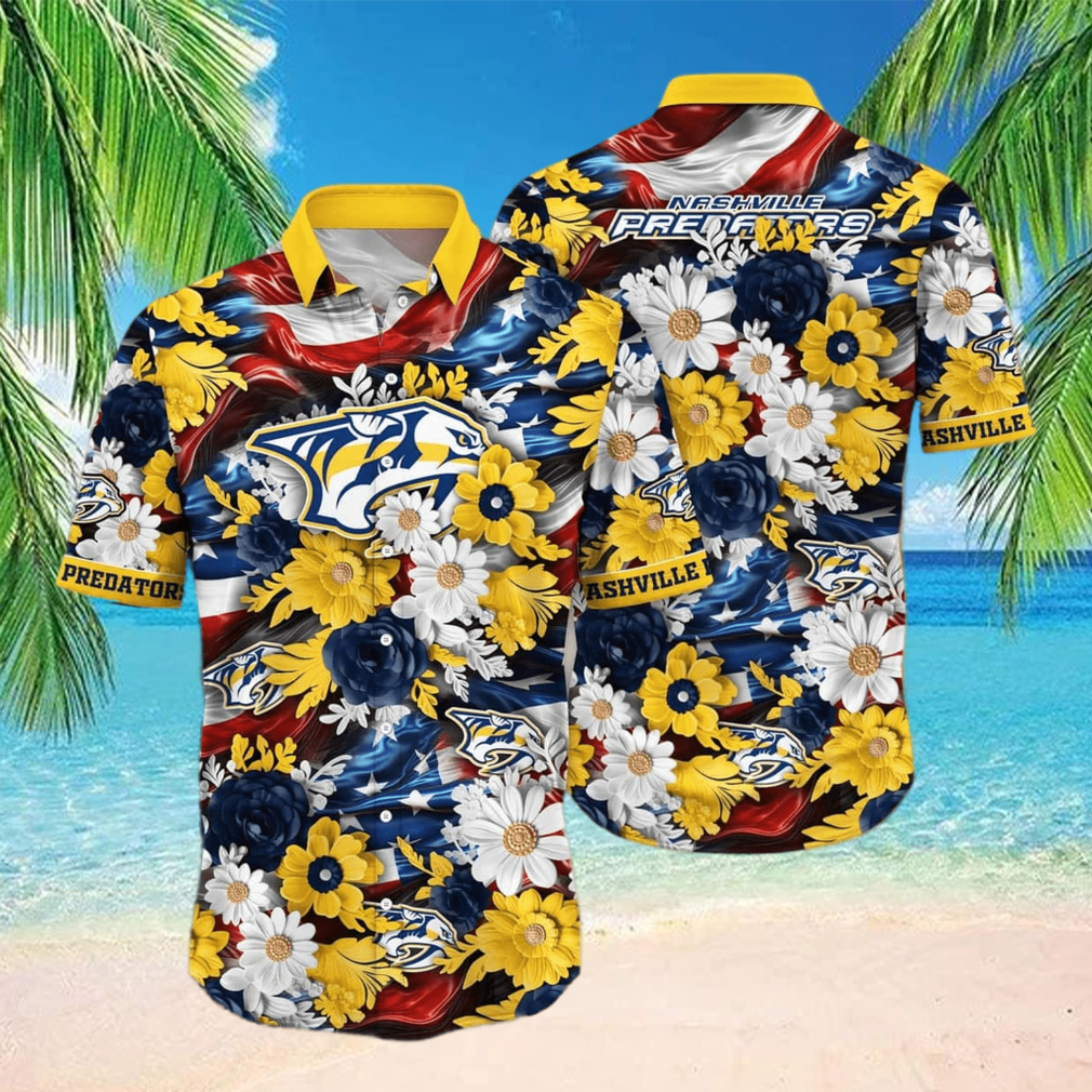 Floral Aloha NHL Nashville Predators Hawaiian Shirt Beach Gift For Friend hawaiian shirt - Limotees