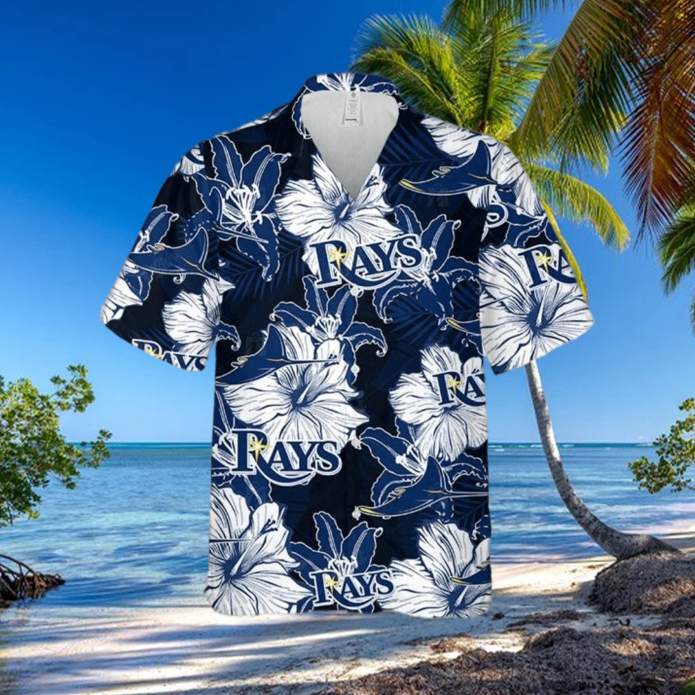 Floral Pattern Tampa Bay Ray Baseball Hawaiian Shirt - Limotees