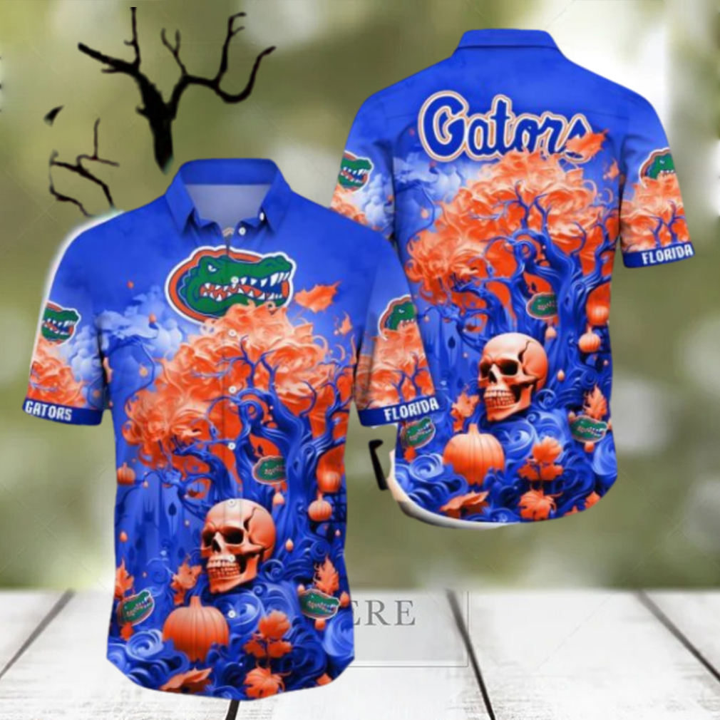 Florida Gators Halloween Trending Skull 3D Hawaiian Shirt For Fans Gift Christmas Men And Women - Limotees