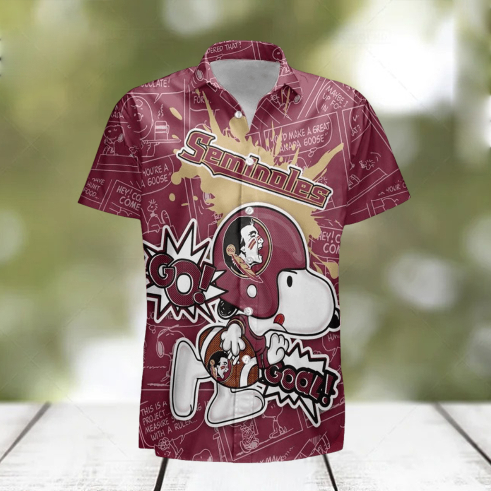 Florida State Seminoles Snoopy Peanut Team Playing Football Hawaiian Shirt - Limotees