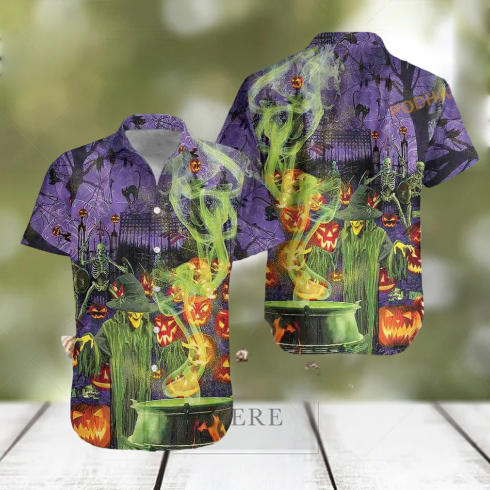 Fright Night Witch Hour Halloween Hawaiian Shirt - Limotees