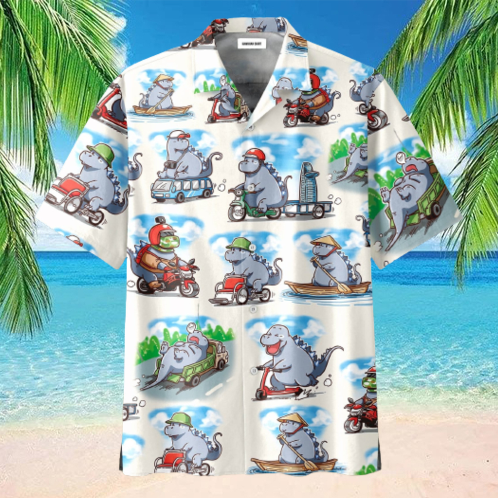 Funny Dinosaur Activities Unisex Hawaiian Aloha Shirts - Limotees