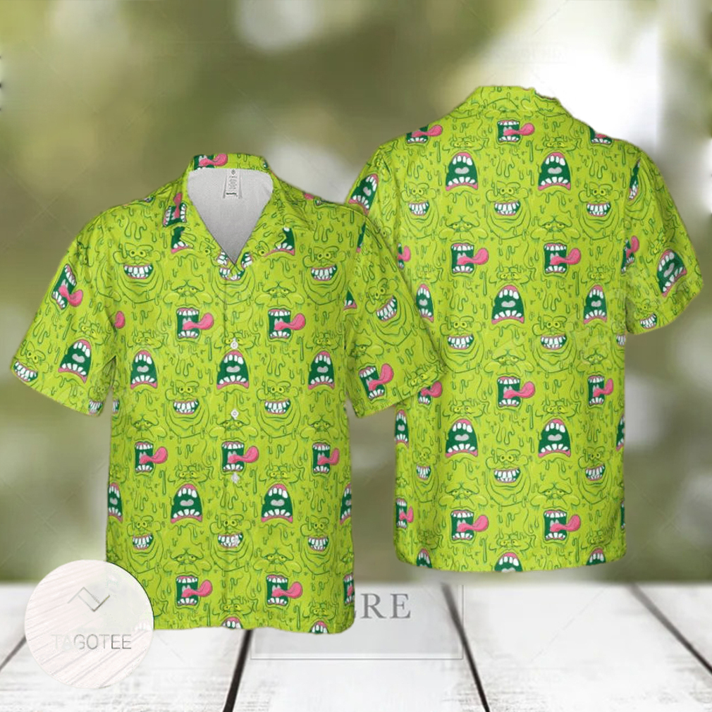 Funny Face Expression Slimer Ghostbusters Hawaiian Shirt - Limotees