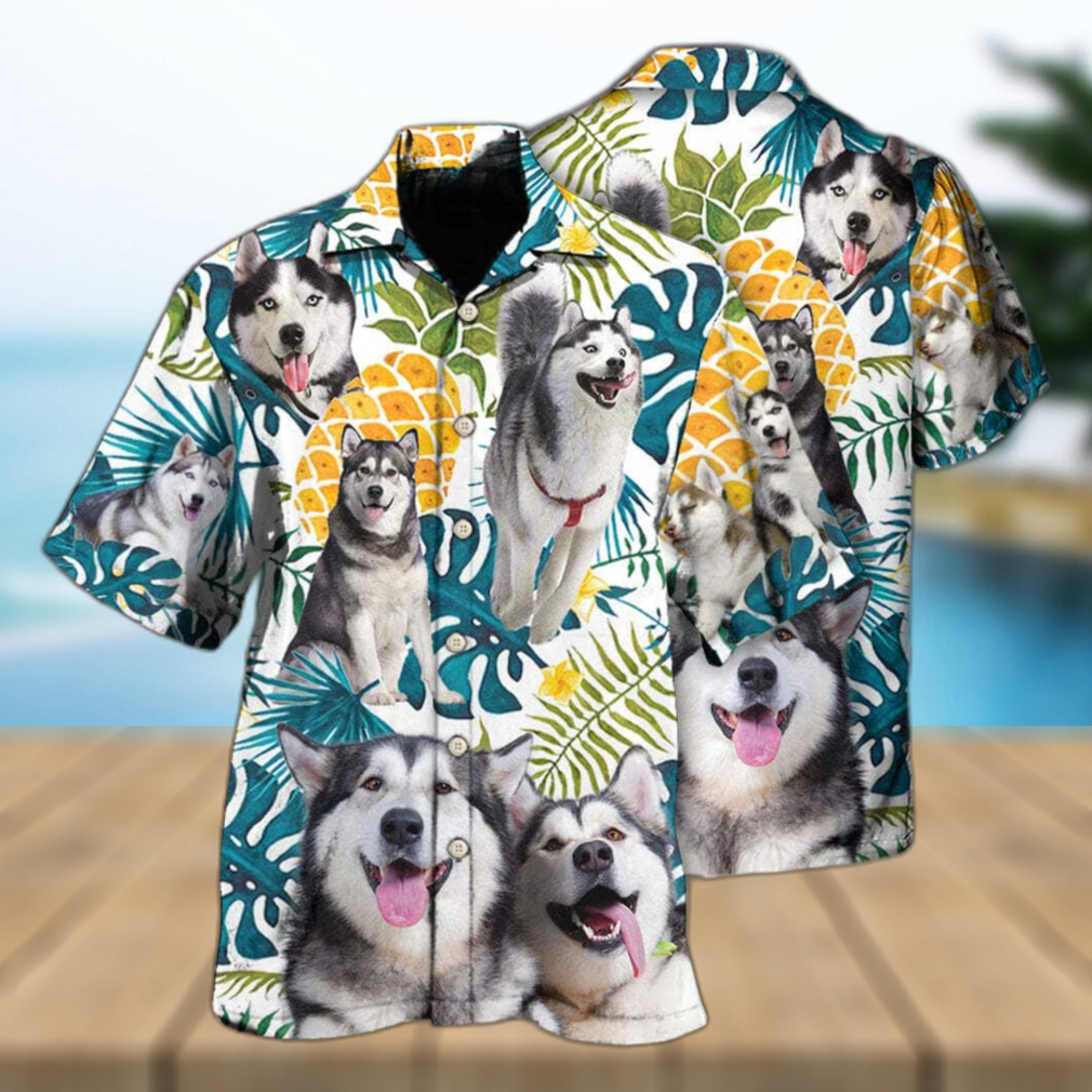 Funny Husky Tropical Leaf Hawaiian Shirt Beach Gift For Dog Lovers - Limotees