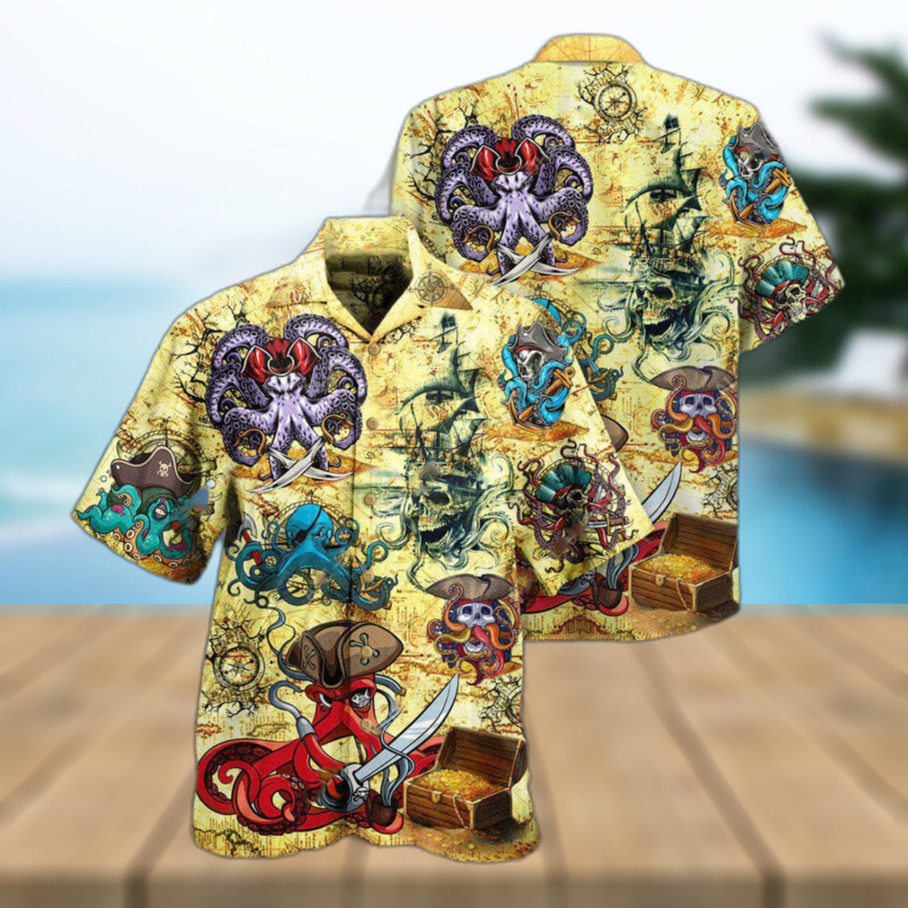 Funny Octopus Pirate Hawaiian Shirt Summer Gift For Friend - Limotees