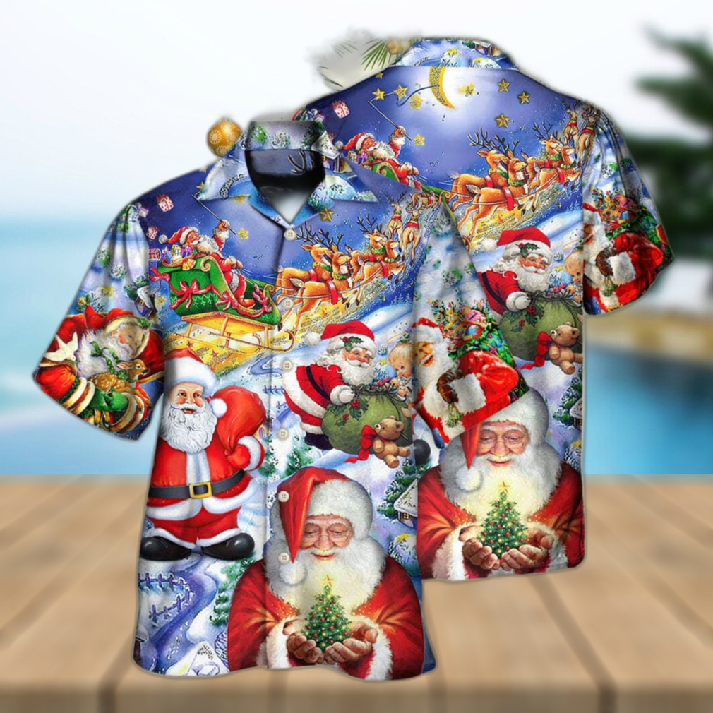 Funny Santa Claus Happy Xmas Is Coming Hawaiian Shirt - Limotees