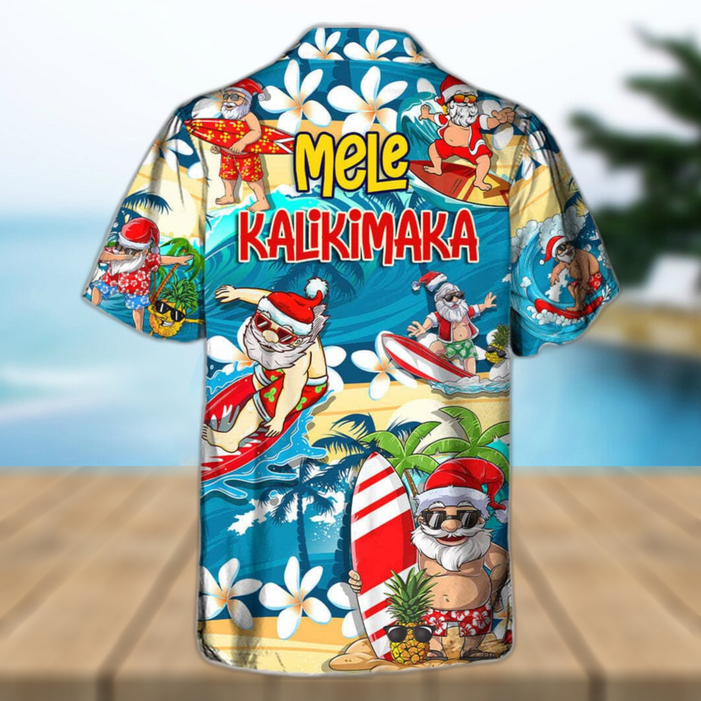 Funny Santa Surfing Hawaiian Shirt Christmas Gift For Beach Lovers - Limotees