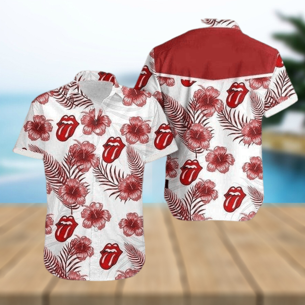 Funny Tonge Out Sexy Lips Red Hibiscus Tropical Hawaiian Aloha Shirts - Limotees