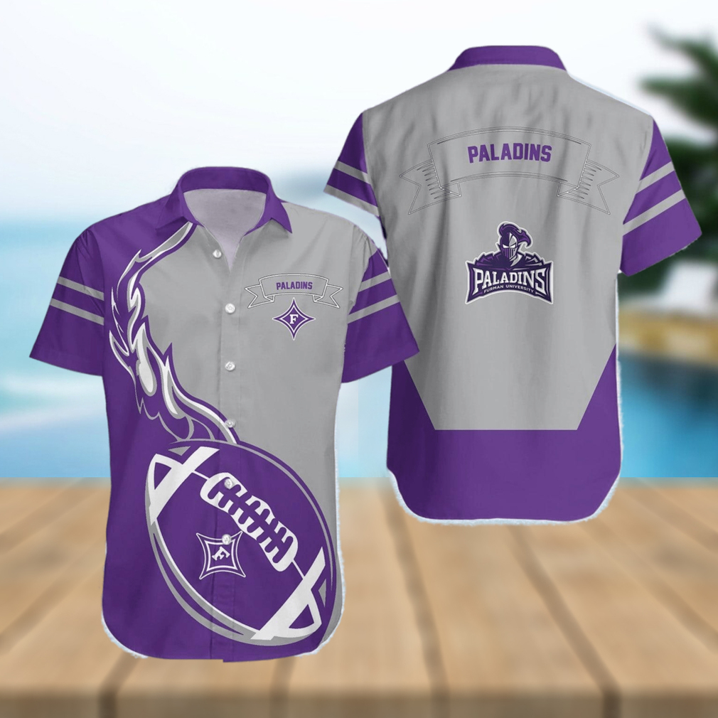 Furman Paladins 3D Hawaiian Shirt Flame Ball NCAA Men And Women Gift For Fans - Limotees