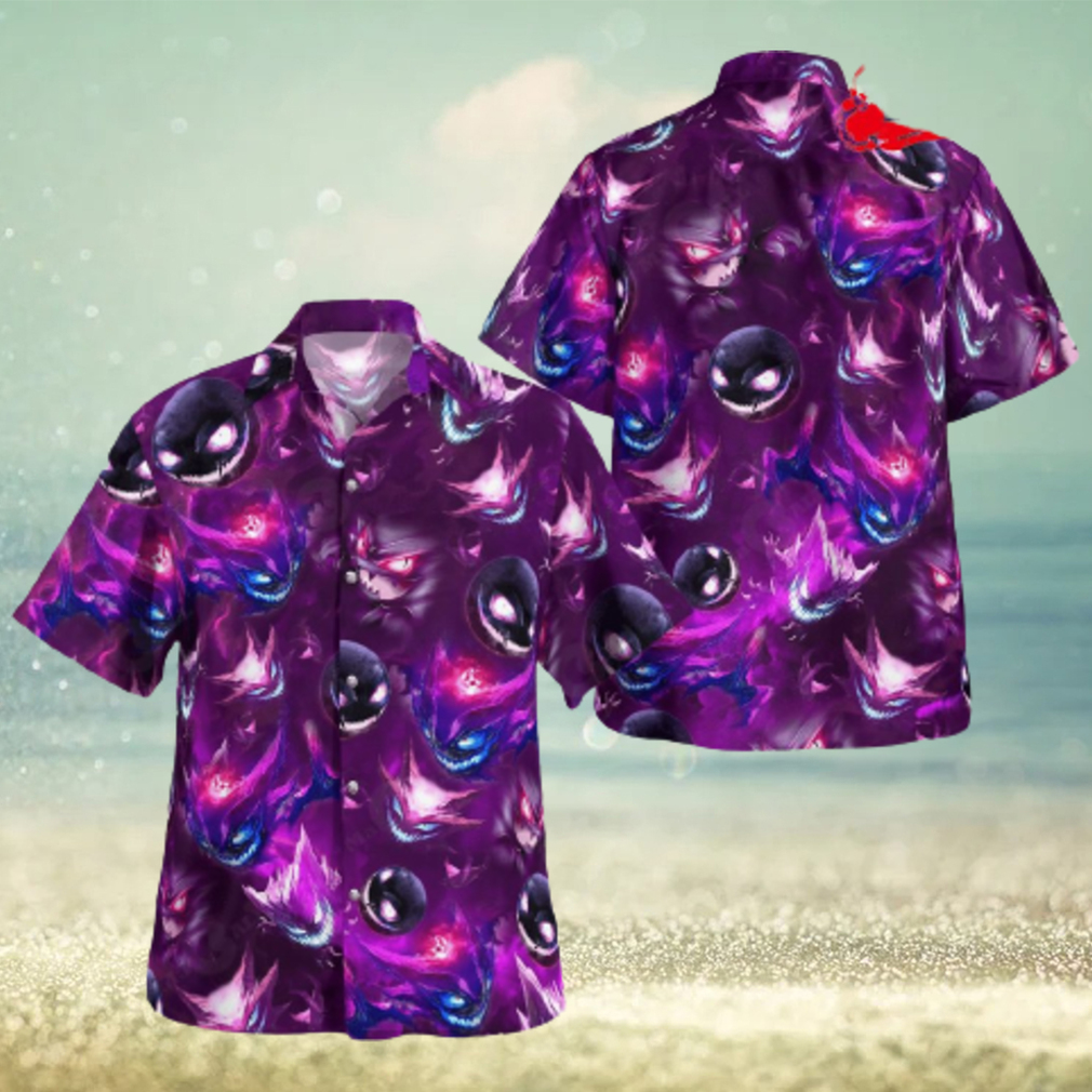 Gastly Haunter Gengar Design Hawaiian Shirt and Short - Limotees