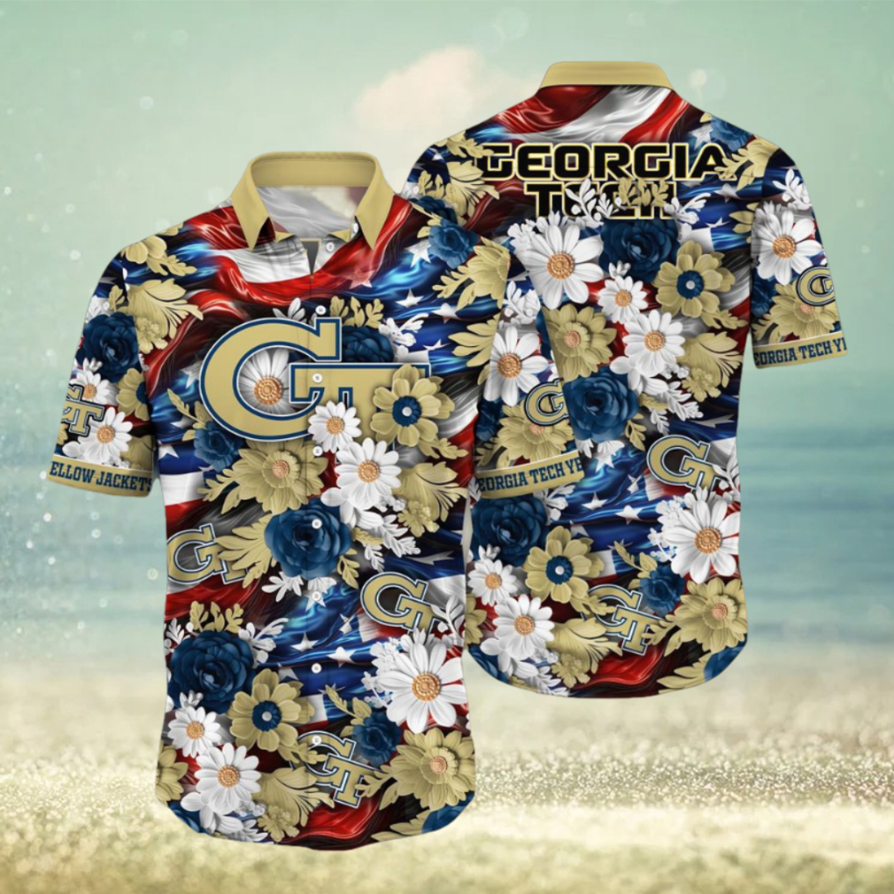 Georgia Tech Yellow Jackets NCAA3 Hawaii Shirt Independence Day - Limotees