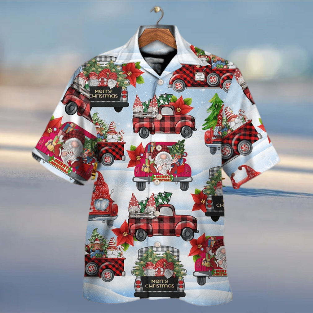 Gnome And Christmas Truck Hawaiian Shirt - Limotees