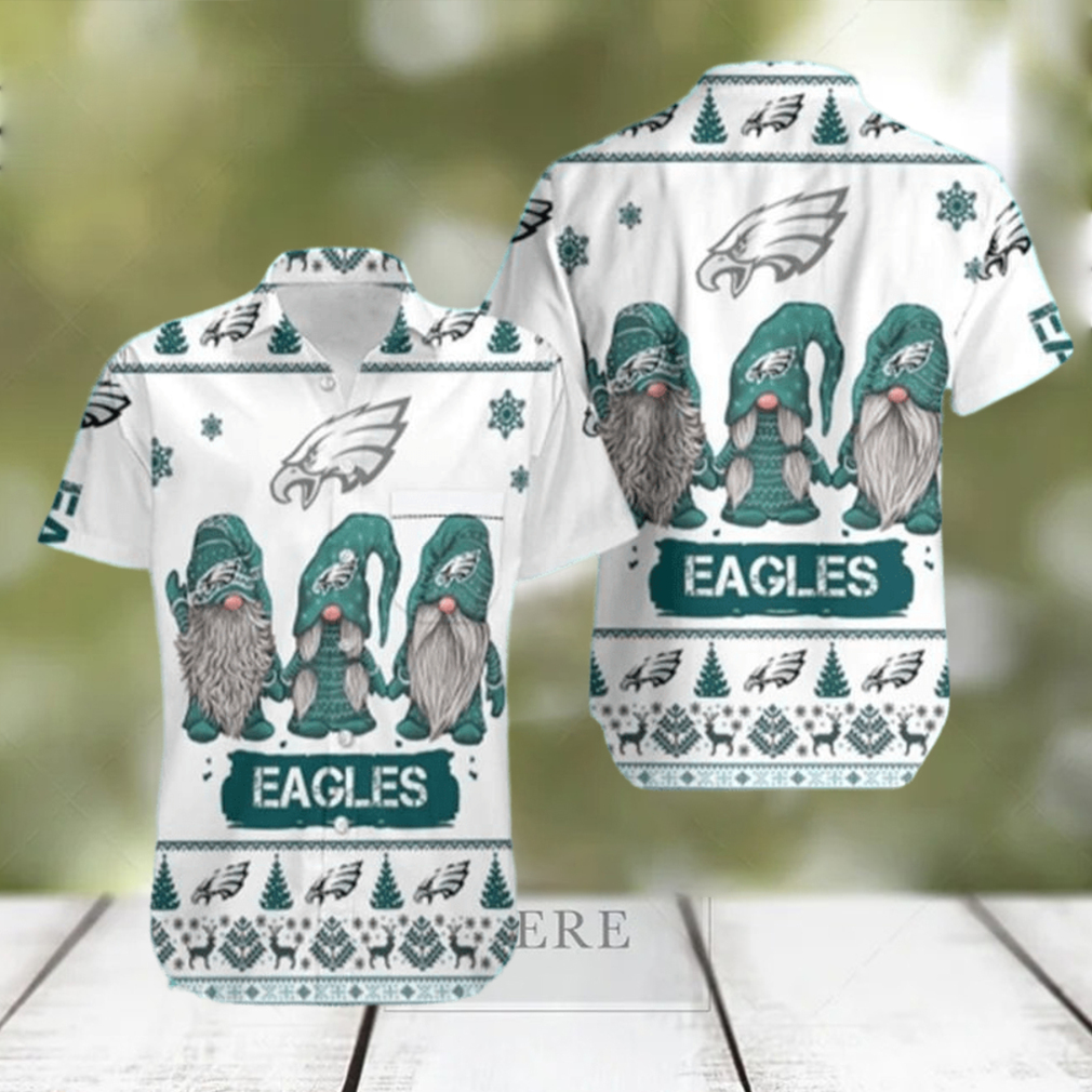 Gnome Christmas NFL Philadelphia Eagles Hawaiian Shirt Practical Beach Gift - Limotees