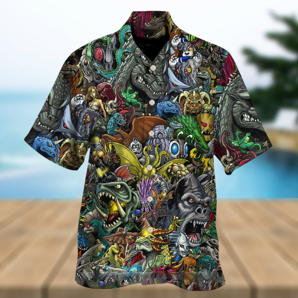 Godzilla And Comic Hawaiian Shirt - Limotees