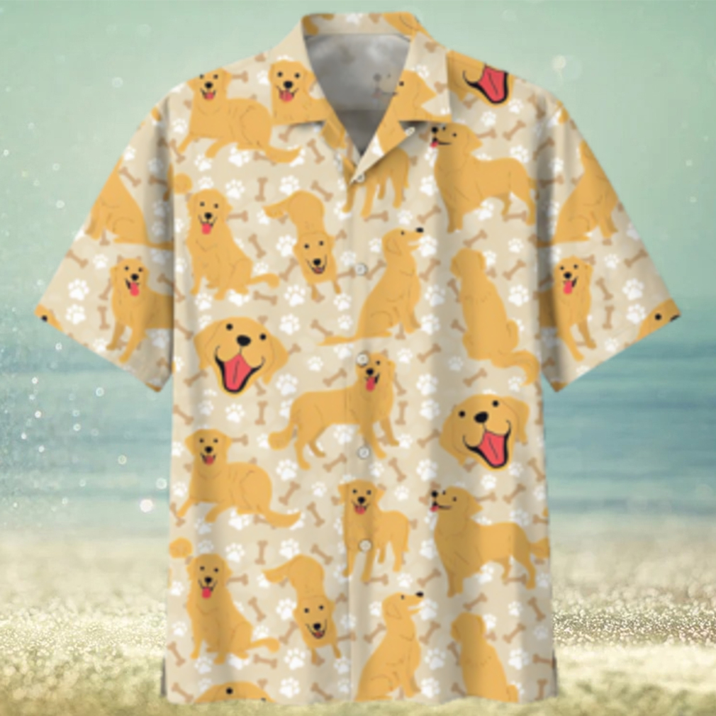 Golden Retriever Yellow High Quality Unisex Hawaiian Shirt - Limotees