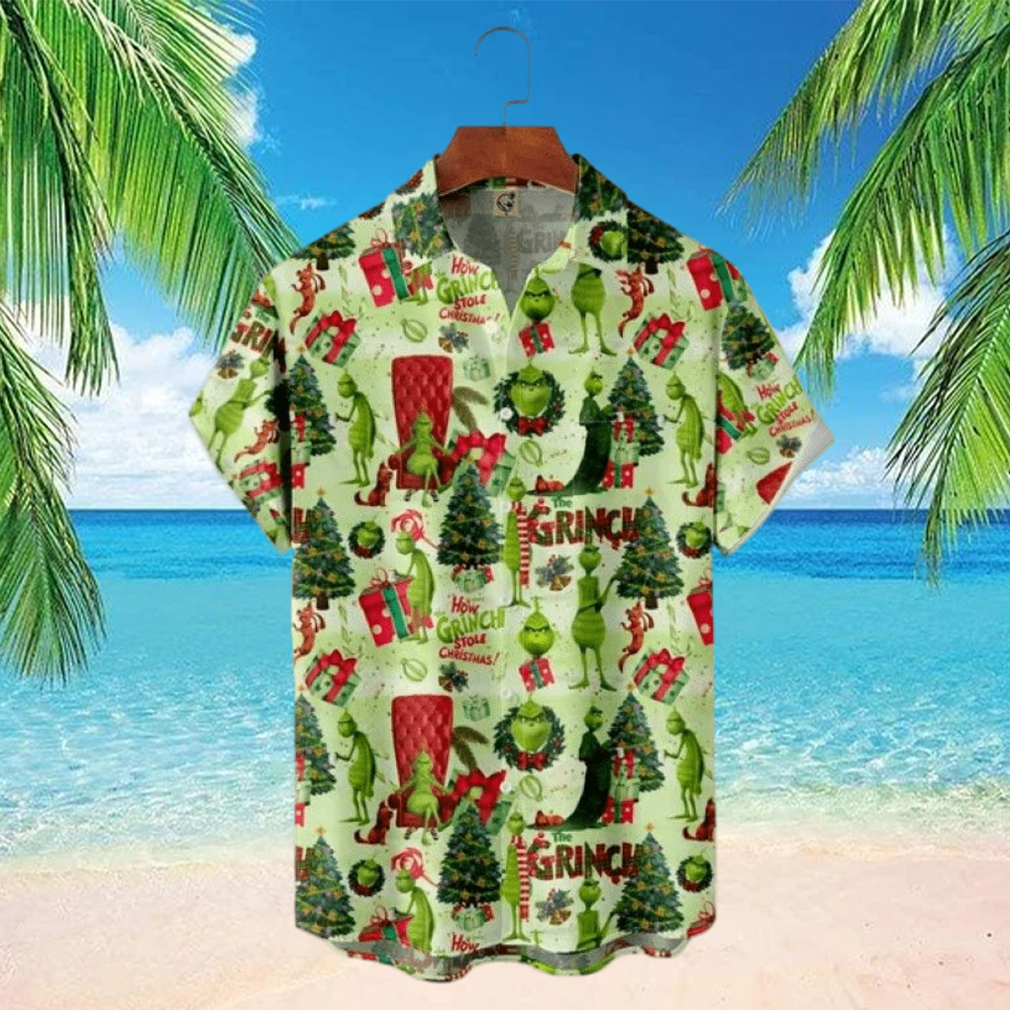 Green And Cheery Grinch Tropical Shirt - Limotees