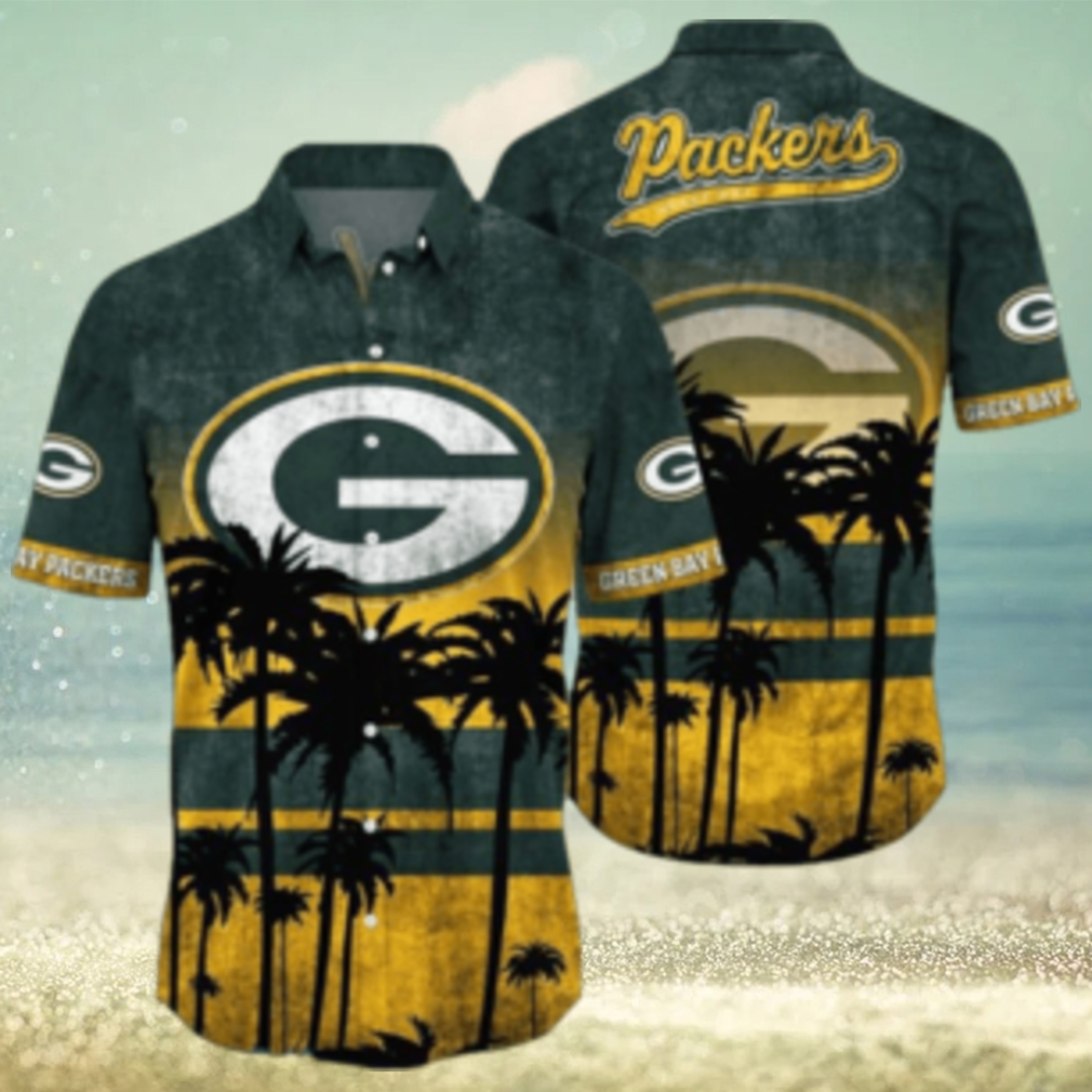 Green Bay Packers Logo Coconut Tropical Hawaiian Shirt Beach Gift For Fans - Limotees