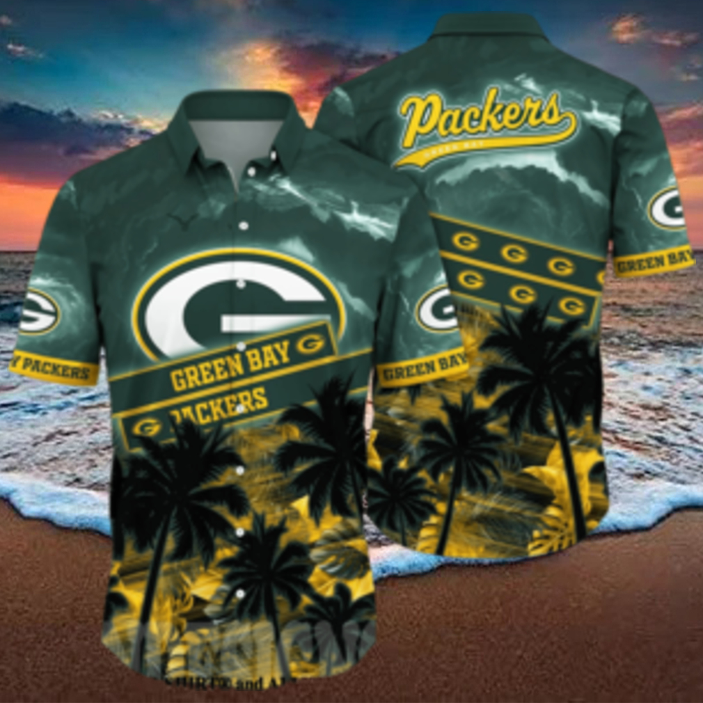 Green Bay Packers NFL Flower Tropical All Over Print Hawaiian Shirt - Limotees