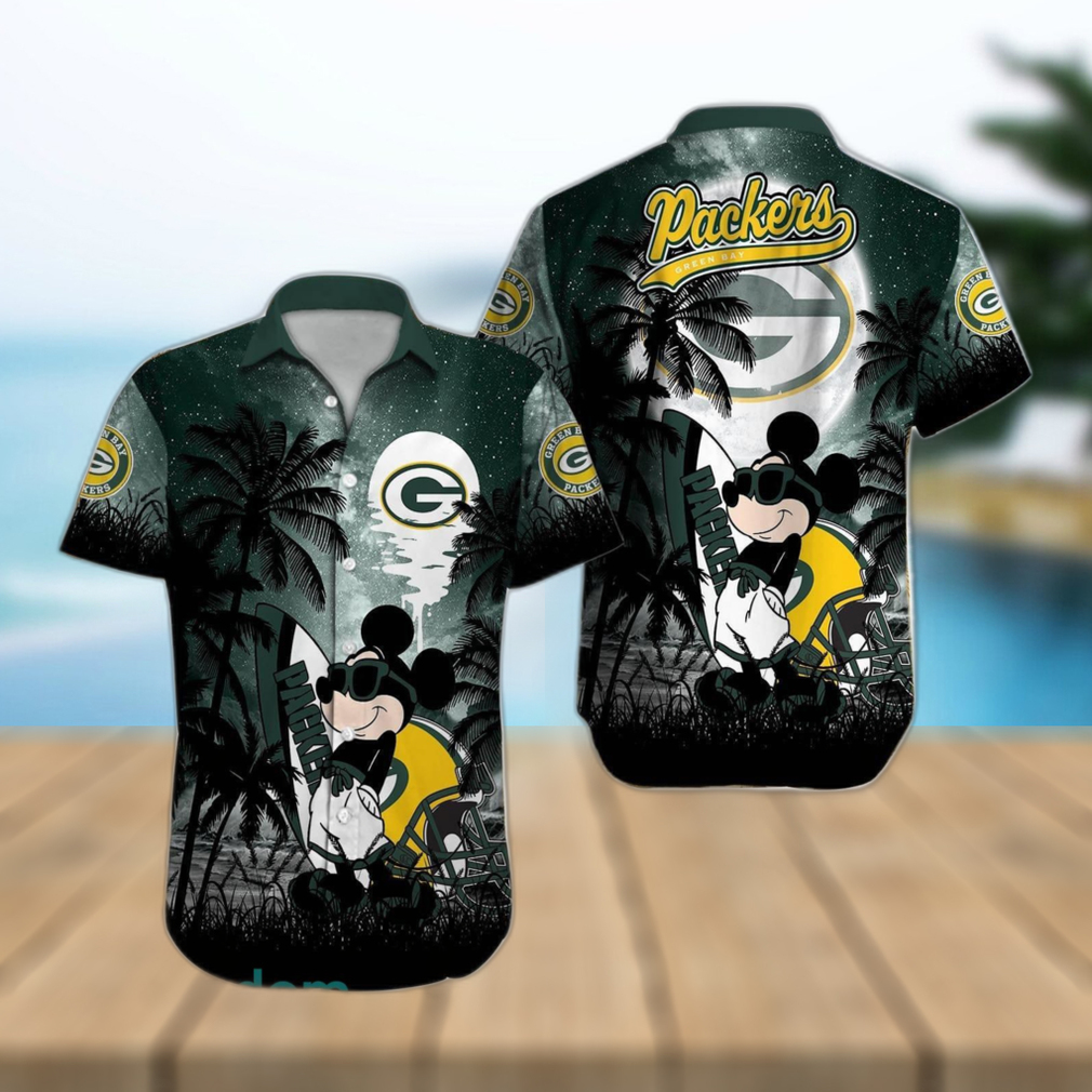 Green Bay Packers NFL Team Logo Baby Yoda Hawaiian Shirt - Limotees