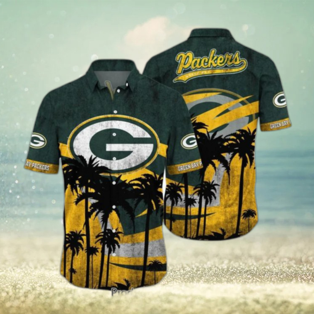 Green Bay Packers Nfl Hawaii Shirt Graphic Tropical Pattern Short Sleeve Hot Summer - Limotees