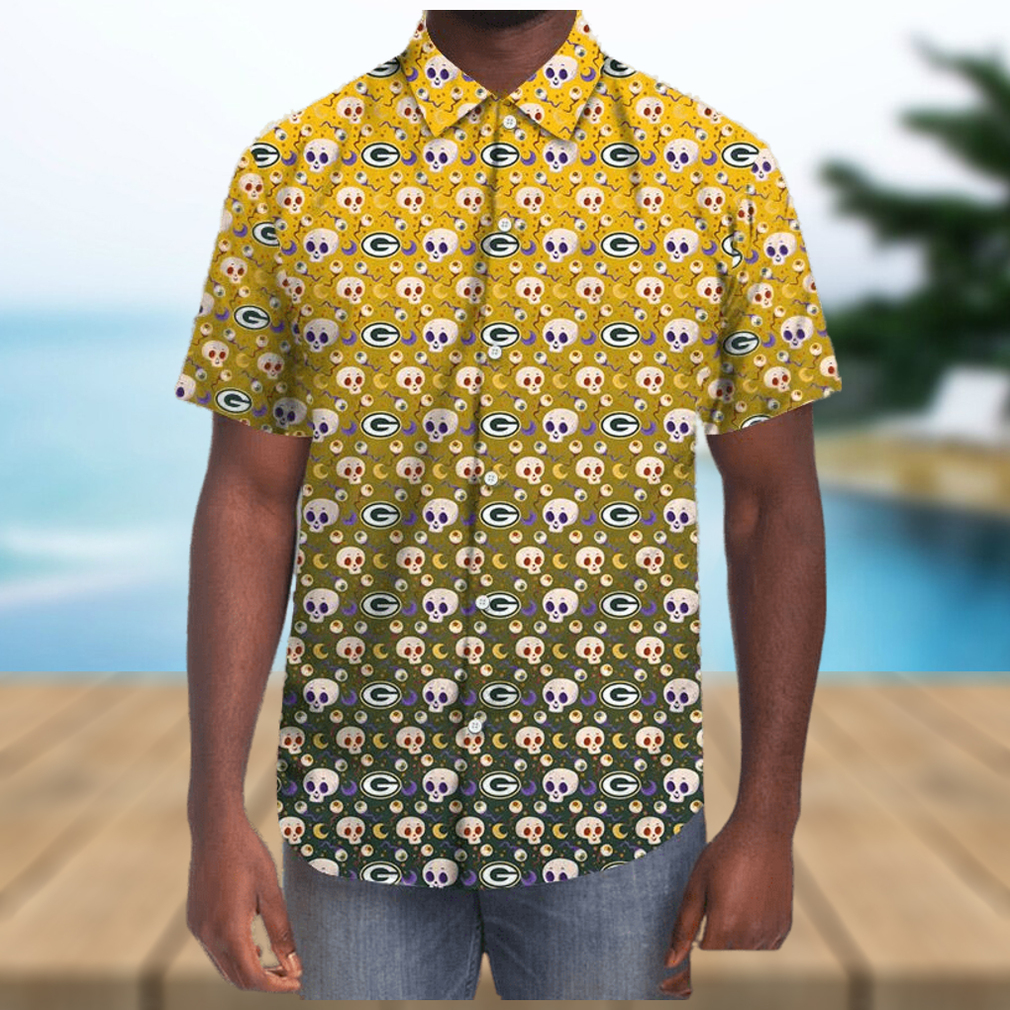 Green Bay Packers Skull NFL Hawaii Shirt For Men And Women Gift Hawaiian Shirt Fans - Limotees