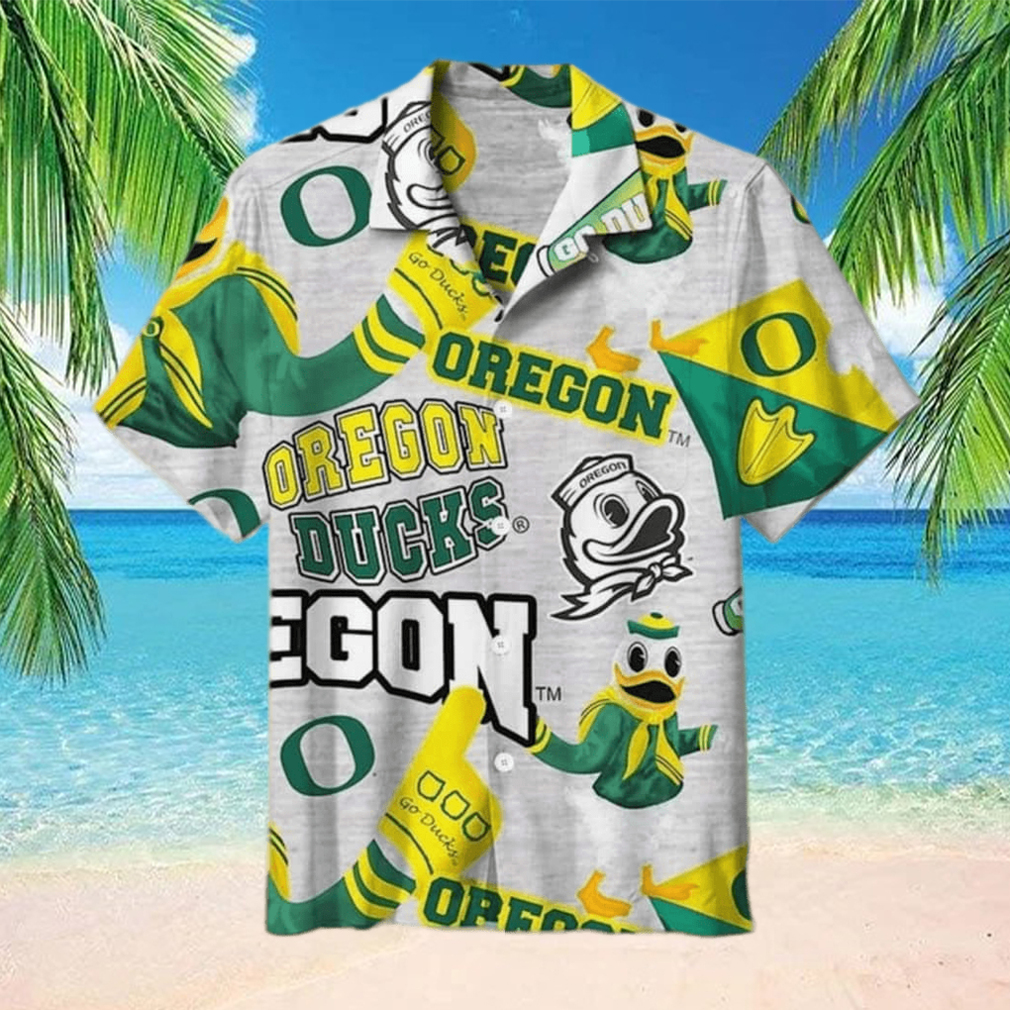 Grey Aloha NCAA Oregon Ducks Hawaiian Shirt Gift For Beach Vacation - Limotees