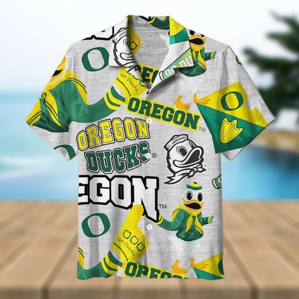 Grey Oregon Ducks Hawaiian shirt - Limotees