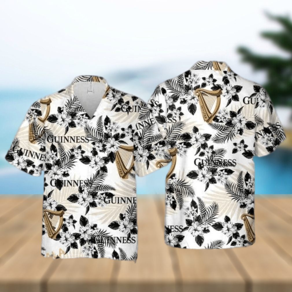 Guinness Beer Hawaiian Shirt Hibiscus Flower Pattern Gift For Beach Trip Aloha Shirt - Limotees