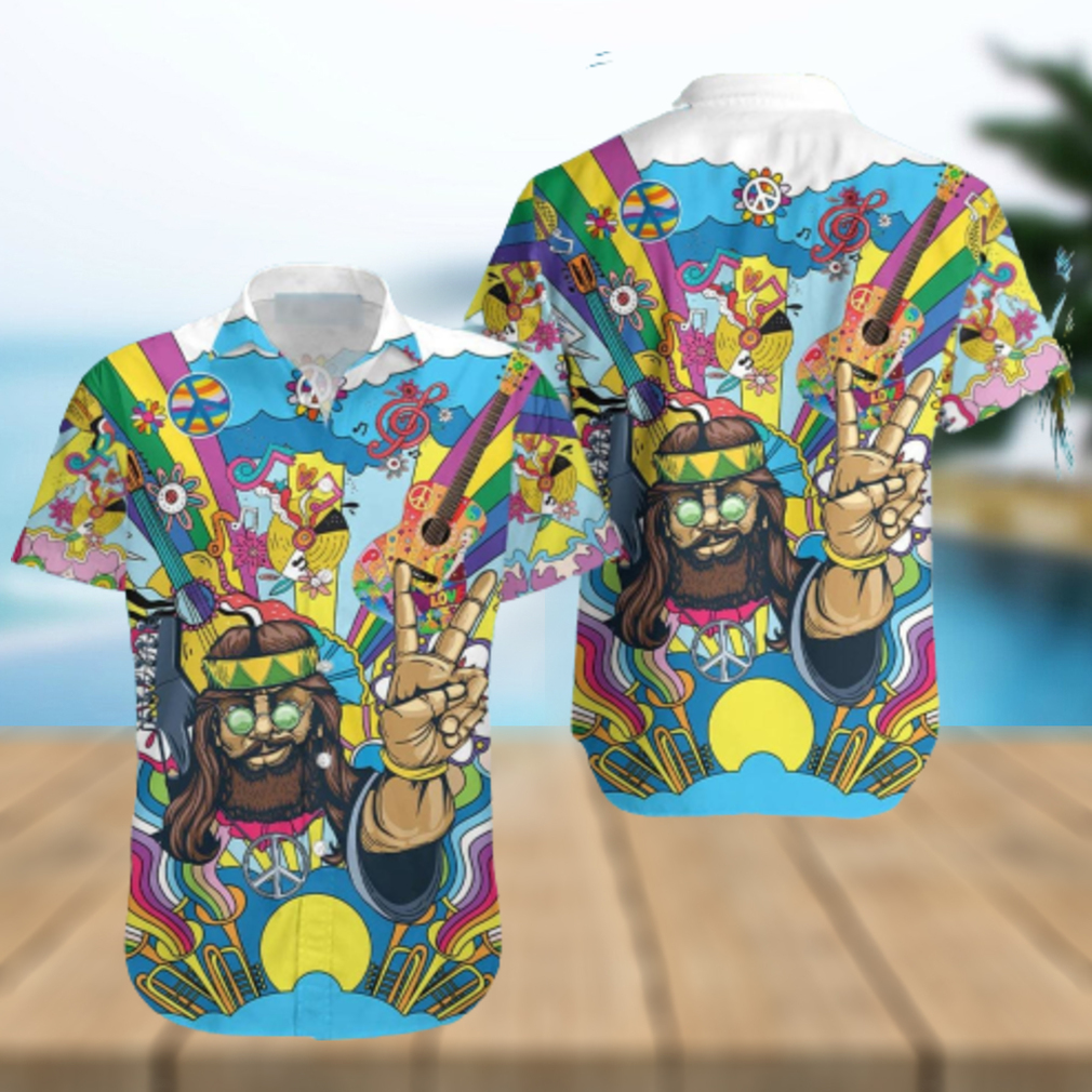 Guitar Hippie Aloha Hawaiian Shirts Gift For Summer Vacation - Limotees