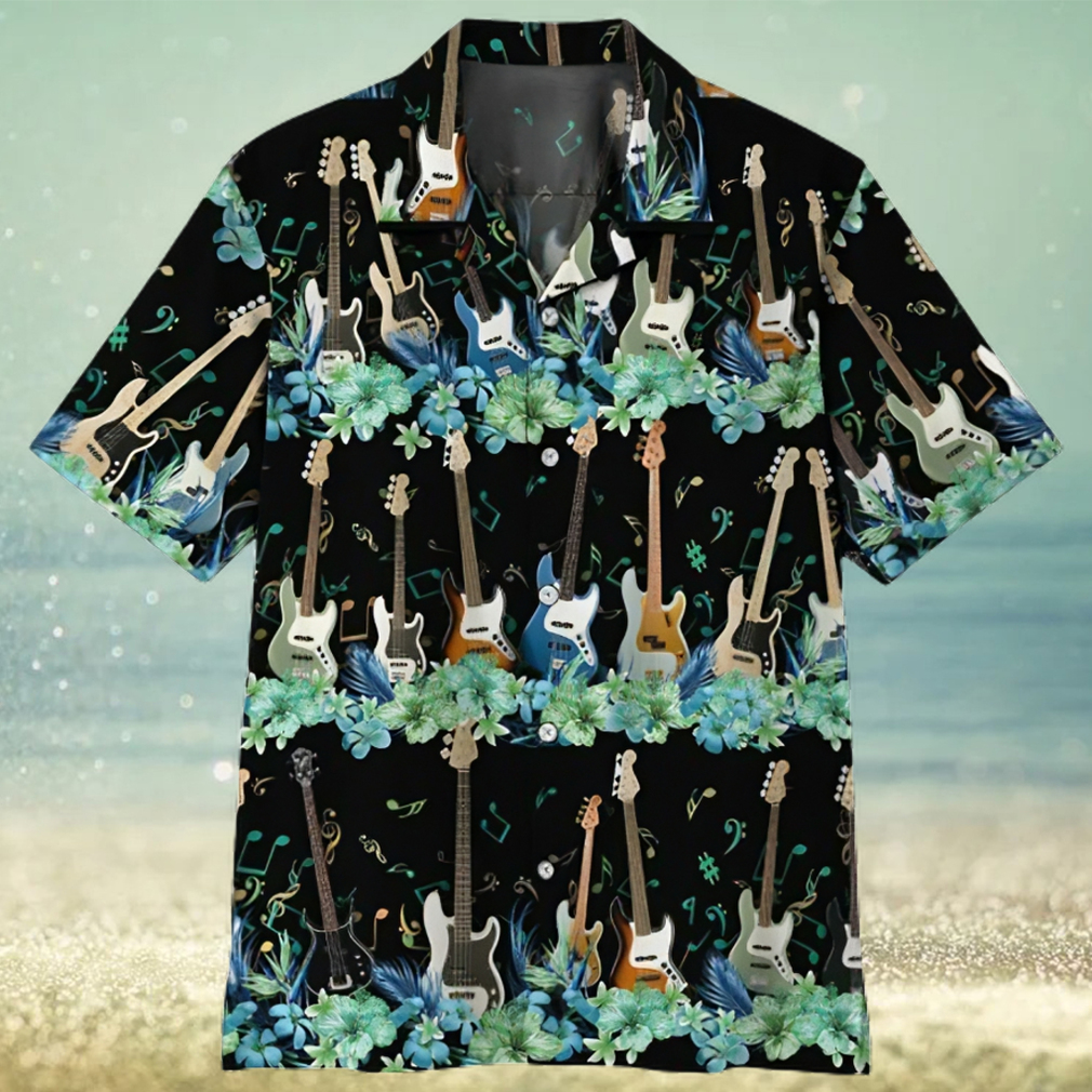 Guitar Lover 3D Bass Guitar Tropica Hawaiian Shirt - Limotees