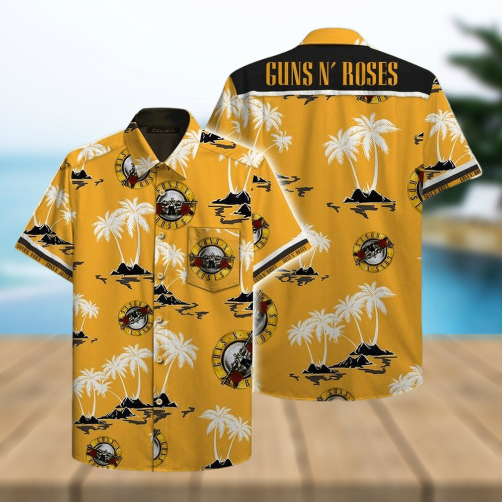 Gun And Roses Yellow Coconut Unisex Hawaiian Shirts - Limotees