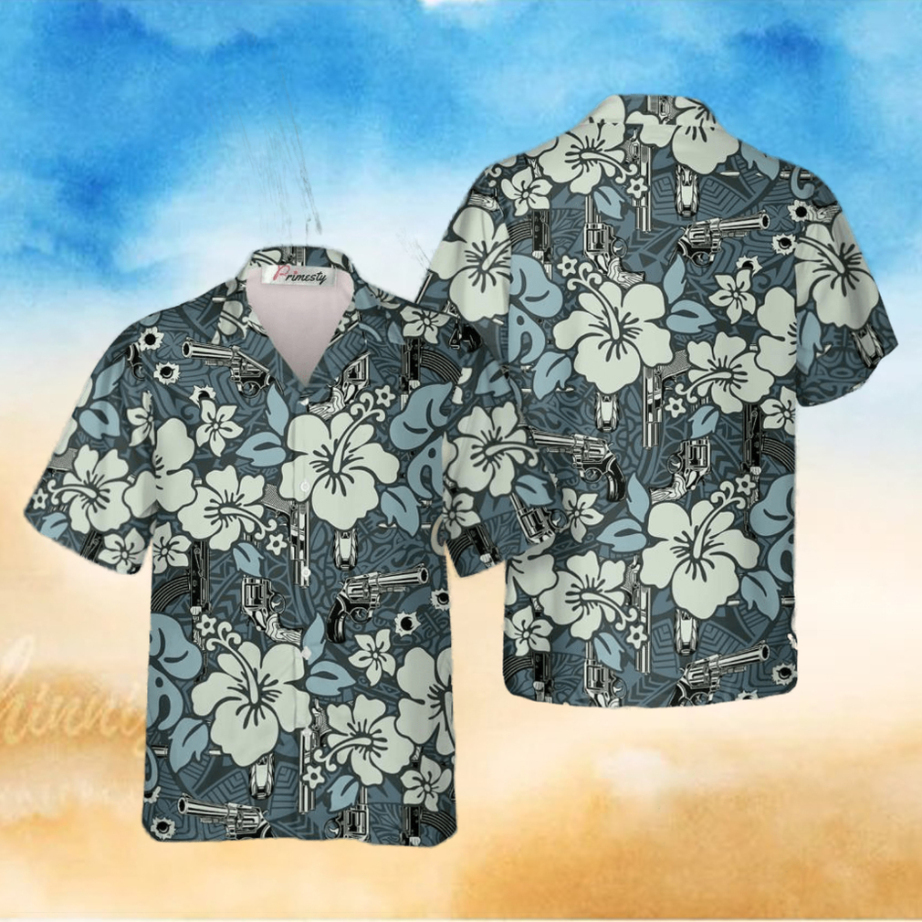 Gun Rifle Carbine Flat Gun Tropical Hawaiian Shirts - Limotees