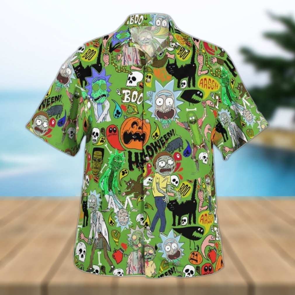 Halloween Aloha Rick And Morty Hawaiian Shirt Gift For Beach Lovers - Limotees