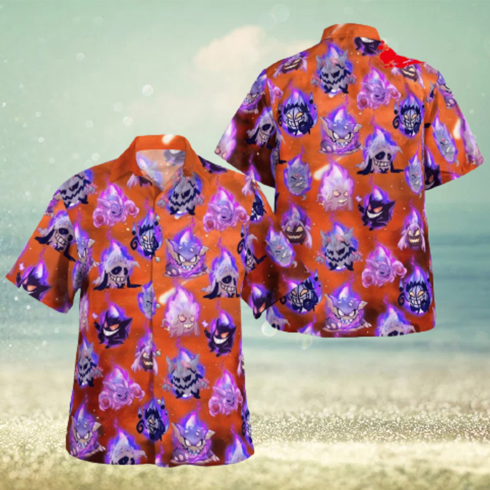 Halloween Gengar Versions Pattern Design Hawaiian Shirt and Short - Limotees