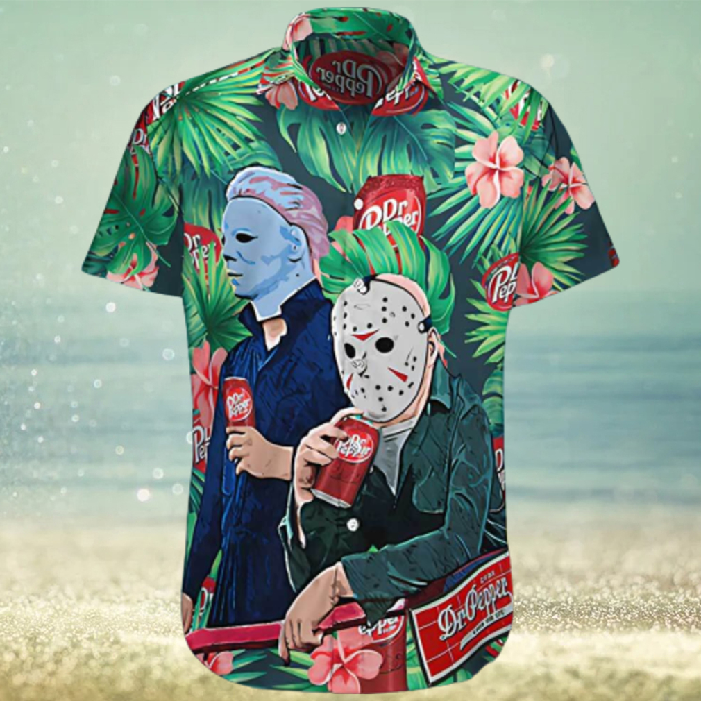 Halloween Horror Michael Myers Jason Dr Pepper Hawaiian Shirt - Limotees