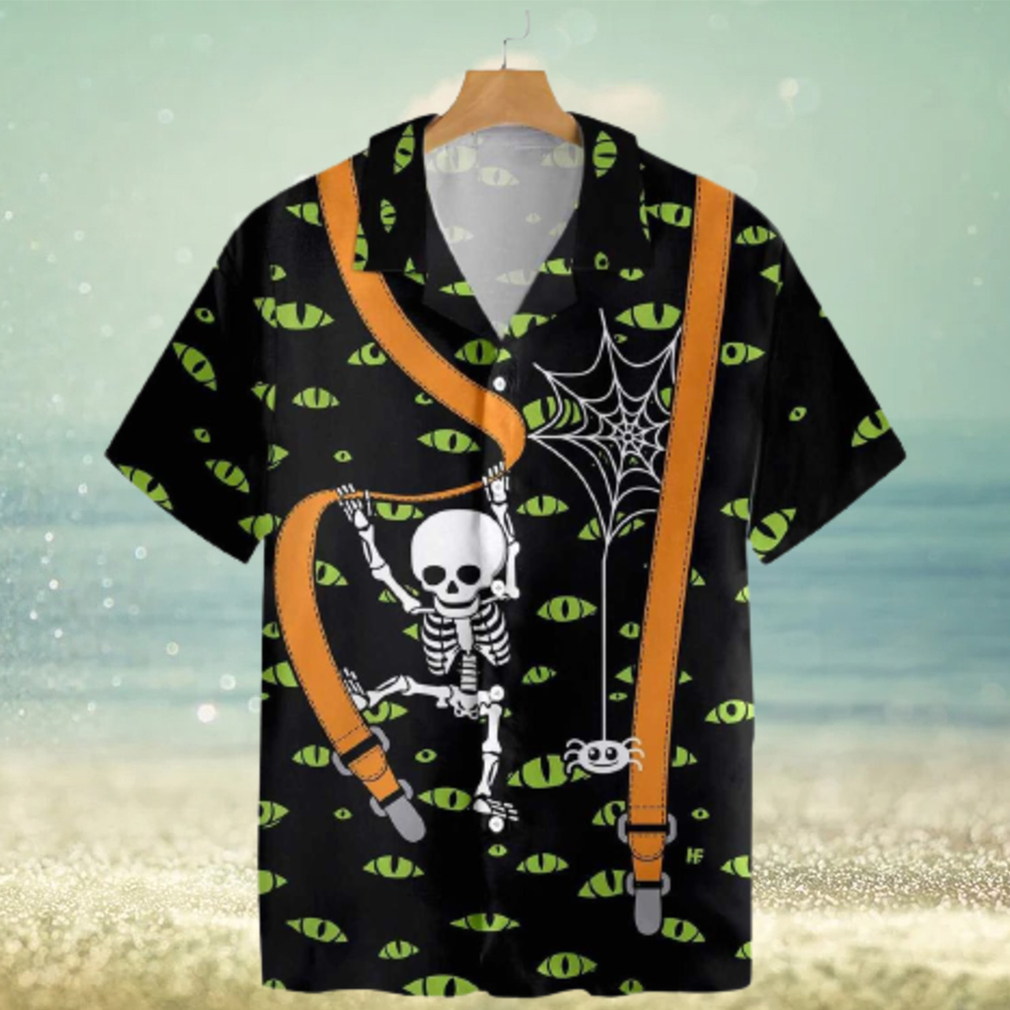 Halloween Skeleton And Monster Eyes Trending Hawaiian Shirt - Limotees