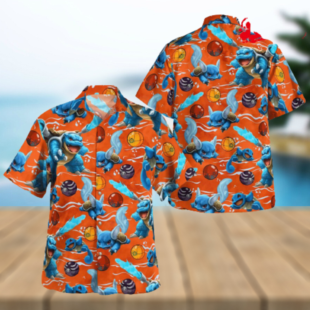 Halloween Squirtle Evolution Pattern Design Hawaiian Shirt and Short - Limotees