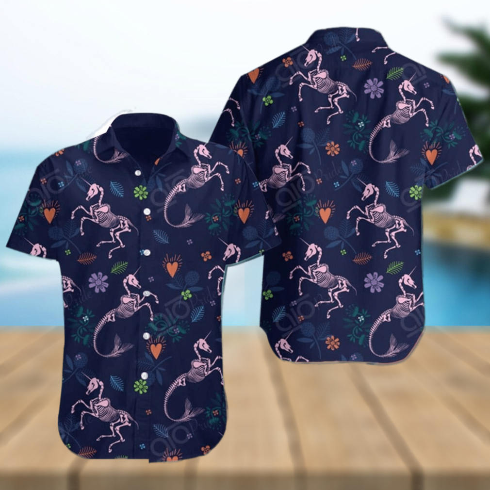 Halloween Unicorn Skeleton Summer Gift Hawaiian Shirt For Men And Women - Limotees