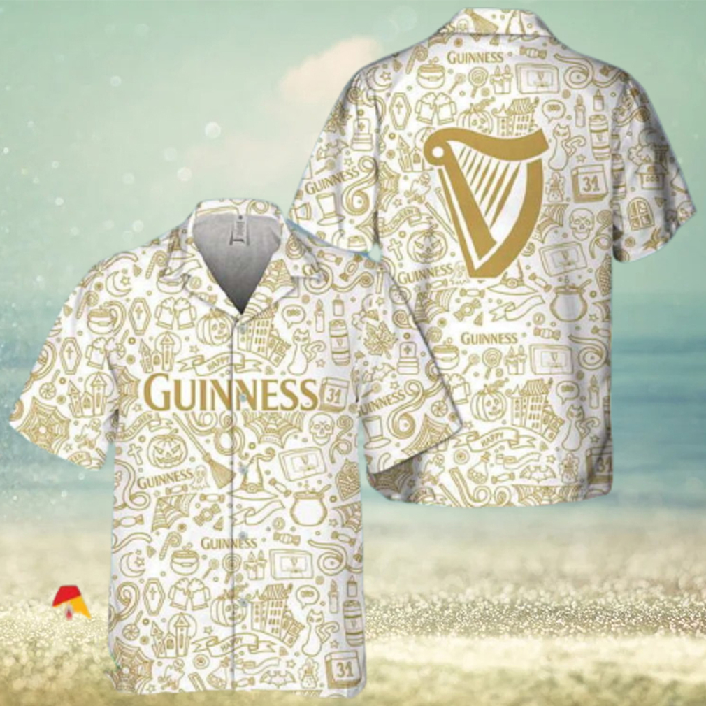 Happy Halloween Doodle Art Guinness Beer Hawaiian Shirt - Limotees