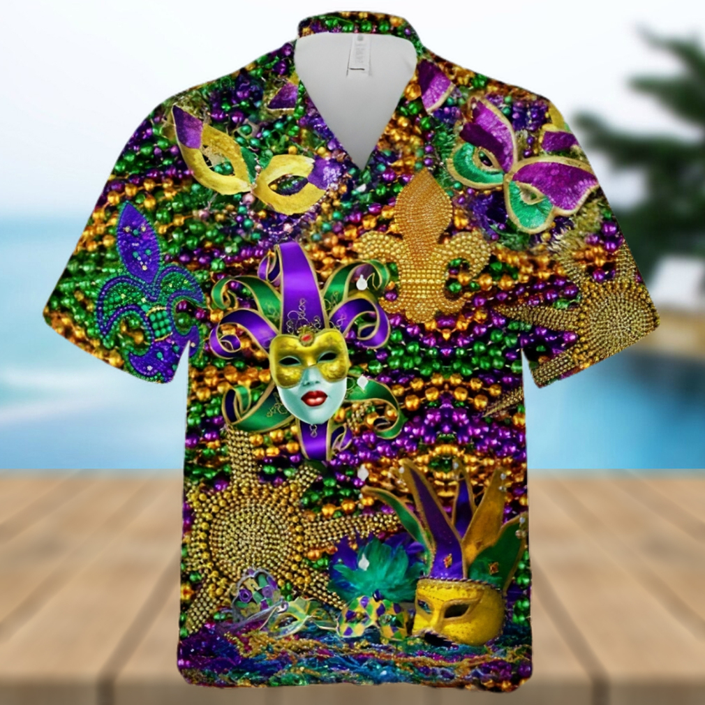 Happy Mardi Gras Hawaiian Shirt Masks Summer Shirt, Hawaiian Shirt - Limotees