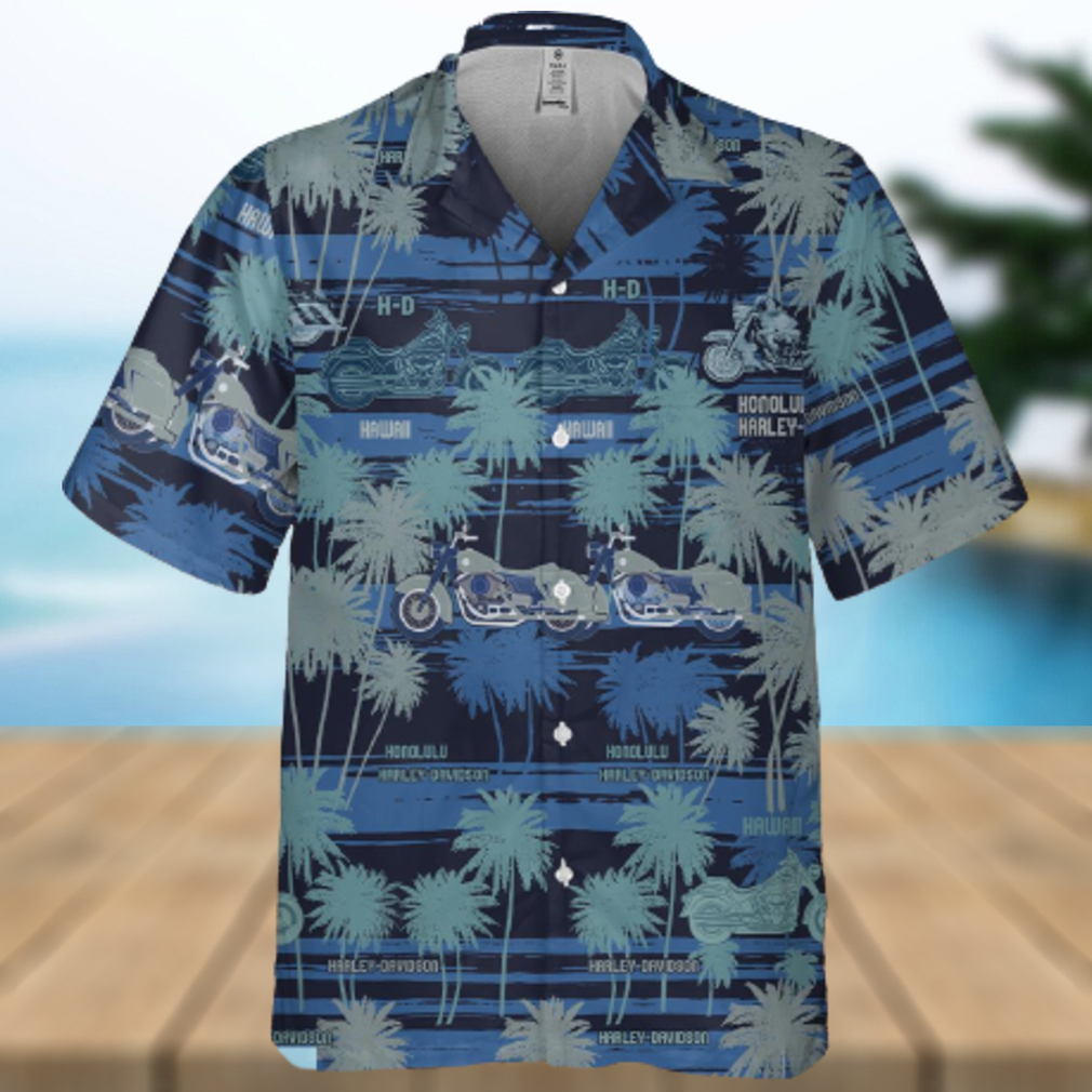 Harley Davidson Palm Trees Background Hawaiian Shirt - Limotees