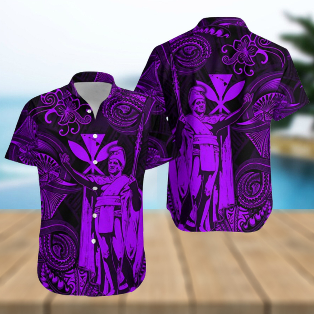 Hawaii King Kamehameha Map Polynesian Hawaiian Shirt Kanaka Maoli Unique Style Purple - Limotees