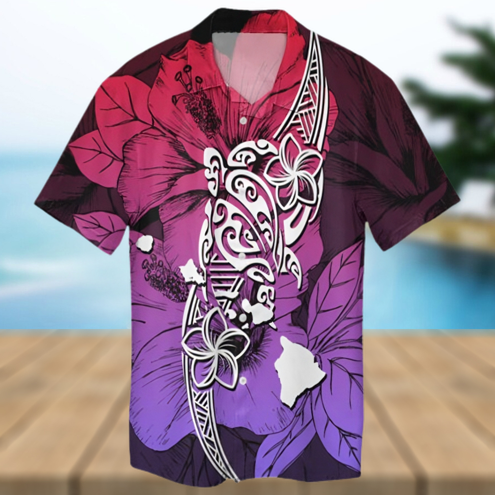 Hawaii Polynesian Hibiscus Sweat Hawaiian Shirt - Limotees