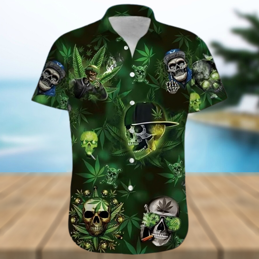 Hawaii Shirt – Green Lets Get High Weed Skull Unisex - Limotees