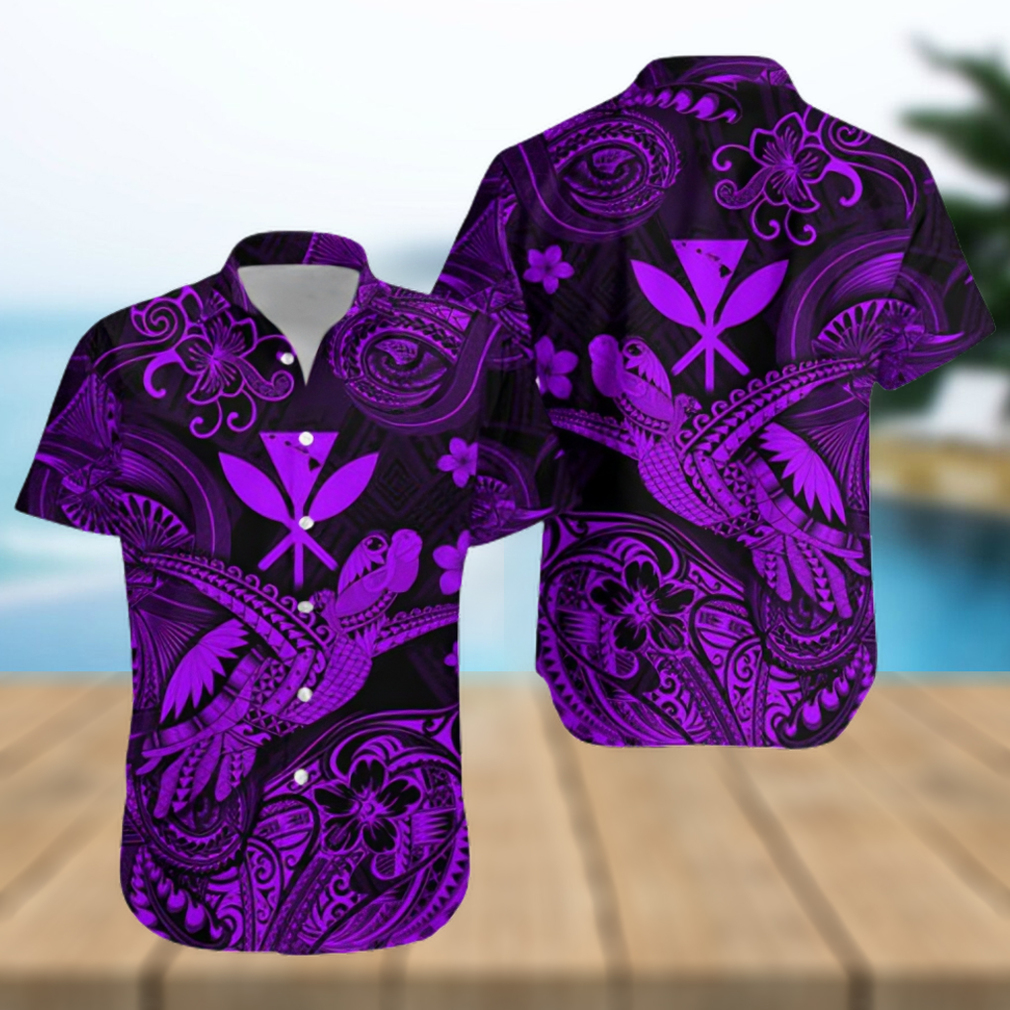 Hawaii Turtle Map Polynesian Hawaiian Shirt Kanaka Maoli Unique Style Purple - Limotees