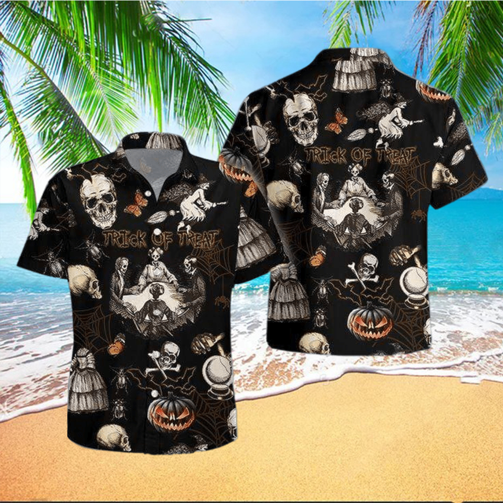 Hawaiian Aloha Shirts Halloween Trick Or Treat Skull hawaiian shirt - Limotees