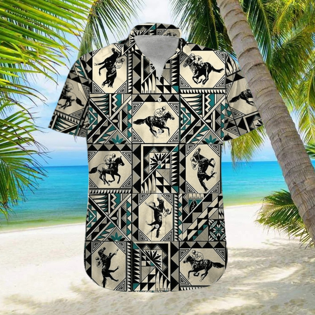 Hawaiian Aloha Shirts Horse Racing Native Pattern Trend Tee Shirts Store - Limotees